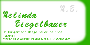 melinda biegelbauer business card